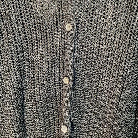 Piazza Sempione Crocket Black Knit Women's Sweater Cardigan size 46 - Picture 6 of 10